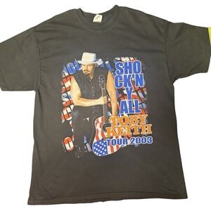 Toby Keith Shock n Yall Tour 2003 Concert T‎ Shirt XL Black Jerzees Y2k